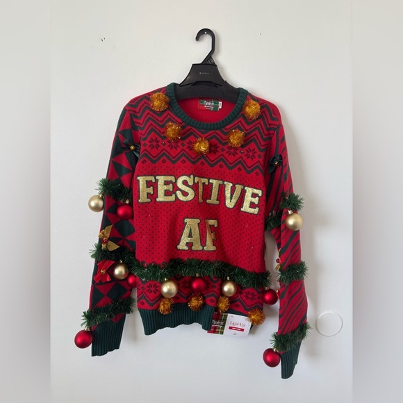 Other - Spencer’s Festive AF Light-Up Christmas Sweater – Red/Green – Multiple Sizes